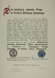 Dokument Filadelfii między Konwentem Ojców Franciszkanów w Osiecznej i Kongregacją Księży Filipinów na Świętej Górze Gostyńskiej