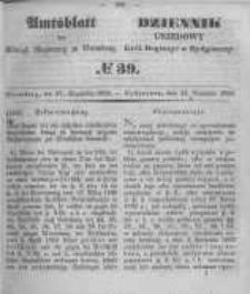 Amtsblatt der K&ouml;niglichen Preussischen Regierung zu Bromberg. 1850.09.27 No.39
