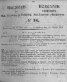 Amtsblatt der K&ouml;niglichen Preussischen Regierung zu Bromberg. 1852.04.16 No.16