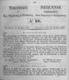 Amtsblatt der K&ouml;niglichen Preussischen Regierung zu Bromberg. 1852.04.30 No.18