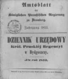 Amtsblatt der K&ouml;niglichen Preussischen Regierung zu Bromberg. 1853.01.07 No.1