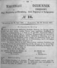 Amtsblatt der K&ouml;niglichen Preussischen Regierung zu Bromberg. 1853.04.22 No.16