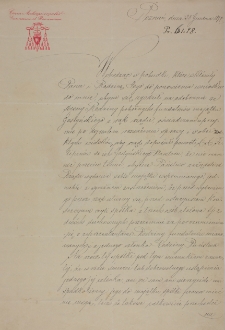 Odpis listu arcybp. Floriana Stablewskiego do Ludwika Mycielskiego z Gałowa z dnia 28.XII.1897