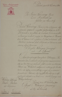 Odpis listu bp. Edwarda Likowskiego do Ludwika Mycielskiego z 26.IV.1900