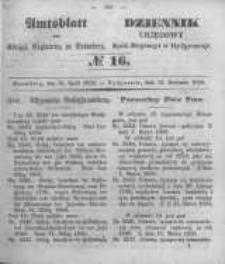 Amtsblatt der K&ouml;niglichen Preussischen Regierung zu Bromberg. 1850.04.19 No.16