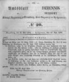 Amtsblatt der K&ouml;niglichen Preussischen Regierung zu Bromberg. 1854.05.19 No.20