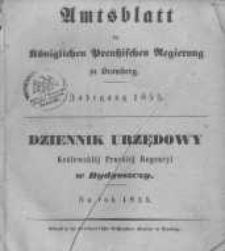 Amtsblatt der K&ouml;niglichen Preussischen Regierung zu Bromberg. 1855.01.05 No.1