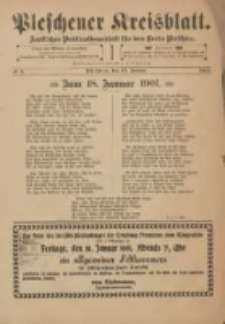 Pleschener Kreisblatt: Amtliches Publicationsblatt fuer den Kreis Pleschen 1901.01.16 Jg.49 Nr5