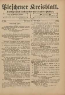 Pleschener Kreisblatt: Amtliches Publicationsblatt f&uuml;r den Kreis Pleschen 1901.04.20 Jg.49 Nr32