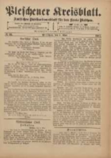 Pleschener Kreisblatt: Amtliches Publicationsblatt f&uuml;r den Kreis Pleschen 1901.05 .04 Jg.49 Nr36