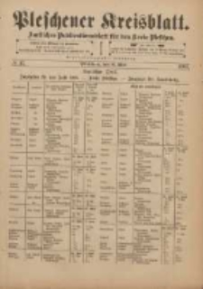 Pleschener Kreisblatt: Amtliches Publicationsblatt f&uuml;r den Kreis Pleschen 1901.05.08 Jg.49 Nr37