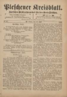Pleschener Kreisblatt: Amtliches Publicationsblatt f&uuml;r den Kreis Pleschen 1901.06.12 Jg.49 Nr47