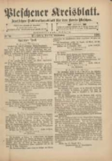 Pleschener Kreisblatt: Amtliches Publicationsblatt f&uuml;r den Kreis Pleschen 1901.09.14 Jg.49 Nr74