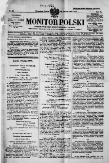 Monitor Polski. Dziennik Urzędowy Rzeczypospolitej Polskiej. 1928.02.22 R.11 nr43