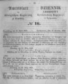 Amtsblatt der K&ouml;niglichen Preussischen Regierung zu Bromberg. 1858.04.16 No.16