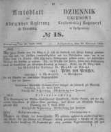 Amtsblatt der K&ouml;niglichen Preussischen Regierung zu Bromberg. 1858.04.30 No.18