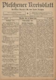 Pleschener Kreisblatt: Amtlicher Anzeiger f&uuml;r den Kreis Pleschen 1906.02.28 Jg.54 Nr17