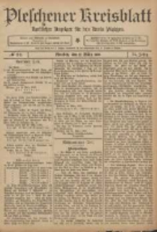Pleschener Kreisblatt: Amtlicher Anzeiger f&uuml;r den Kreis Pleschen 1906.03.17 Jg.54 Nr22