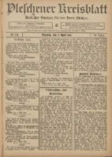 Pleschener Kreisblatt: Amtlicher Anzeiger f&uuml;r den Kreis Pleschen 1906.04.07 Jg.54 Nr28