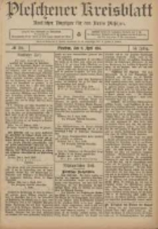 Pleschener Kreisblatt: Amtlicher Anzeiger f&uuml;r den Kreis Pleschen 1906.04.11 Jg.54 Nr29