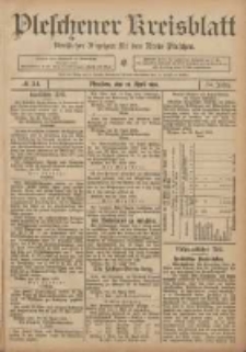 Pleschener Kreisblatt: Amtlicher Anzeiger f&uuml;r den Kreis Pleschen 1906.04.28 Jg.54 Nr34