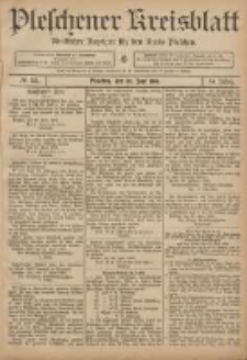 Pleschener Kreisblatt: Amtlicher Anzeiger f&uuml;r den Kreis Pleschen 1906.06.30 Jg.54 Nr52