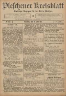 Pleschener Kreisblatt: Amtlicher Anzeiger f&uuml;r den Kreis Pleschen 1906.07.18 Jg.54 Nr57