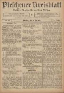 Pleschener Kreisblatt: Amtlicher Anzeiger f&uuml;r den Kreis Pleschen 1906.07.21 Jg.54 Nr58