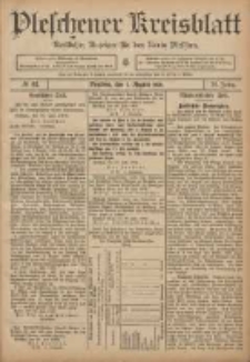 Pleschener Kreisblatt: Amtlicher Anzeiger f&uuml;r den Kreis Pleschen 1906.08.01 Jg.54 Nr61