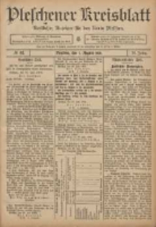 Pleschener Kreisblatt: Amtlicher Anzeiger für den Kreis Pleschen 1906.08.01 Jg.54 Nr61