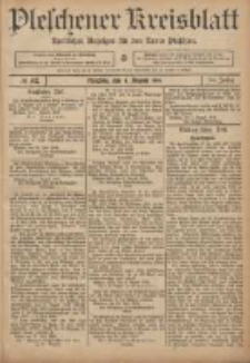 Pleschener Kreisblatt: Amtlicher Anzeiger f&uuml;r den Kreis Pleschen 1906.08.04 Jg.54 Nr62