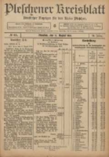 Pleschener Kreisblatt: Amtlicher Anzeiger für den Kreis Pleschen 1906.08.15 Jg.54 Nr65