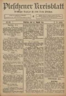Pleschener Kreisblatt: Amtlicher Anzeiger f&uuml;r den Kreis Pleschen 1906.08.22 Jg.54 Nr67