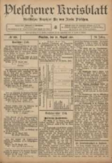 Pleschener Kreisblatt: Amtlicher Anzeiger f&uuml;r den Kreis Pleschen 1906.08.29 Jg.54 Nr69