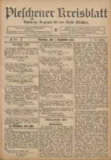 Pleschener Kreisblatt: Amtlicher Anzeiger f&uuml;r den Kreis Pleschen 1906.09.01 Jg.54 Nr70