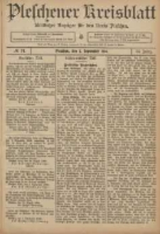 Pleschener Kreisblatt: Amtlicher Anzeiger f&uuml;r den Kreis Pleschen 1906.09.05 Jg.54 Nr71