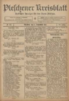 Pleschener Kreisblatt: Amtlicher Anzeiger f&uuml;r den Kreis Pleschen 1906.09.08 Jg.54 Nr72