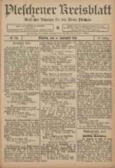 Pleschener Kreisblatt: Amtlicher Anzeiger für den Kreis Pleschen 1906.09.19 Jg.54 Nr75