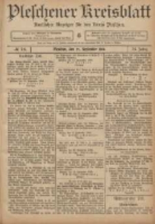 Pleschener Kreisblatt: Amtlicher Anzeiger f&uuml;r den Kreis Pleschen 1906.09.22 Jg.54 Nr76