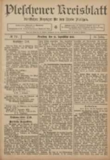 Pleschener Kreisblatt: Amtlicher Anzeiger f&uuml;r den Kreis Pleschen 1906.09.26 Jg.54 Nr77