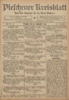 Pleschener Kreisblatt: Amtlicher Anzeiger f&uuml;r den Kreis Pleschen 1906.09.29 Jg.54 Nr78
