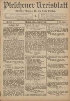 Pleschener Kreisblatt: Amtlicher Anzeiger f&uuml;r den Kreis Pleschen 1906.10.06 Jg.54 Nr80
