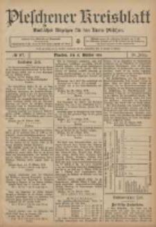 Pleschener Kreisblatt: Amtlicher Anzeiger für den Kreis Pleschen 1906.10.31 Jg.54 Nr87