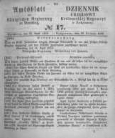 Amtsblatt der K&ouml;niglichen Preussischen Regierung zu Bromberg. 1859.04.29 No.17