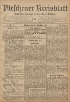 Pleschener Kreisblatt: Amtlicher Anzeiger f&uuml;r den Kreis Pleschen 1906.11.10 Jg.54 Nr90