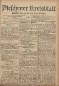 Pleschener Kreisblatt: Amtlicher Anzeiger f&uuml;r den Kreis Pleschen 1907.04.03 Jg.55 Nr27