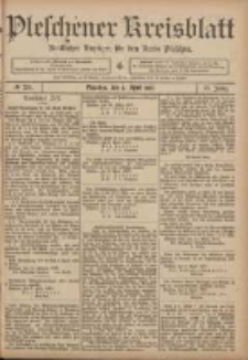 Pleschener Kreisblatt: Amtlicher Anzeiger f&uuml;r den Kreis Pleschen 1907.04.06 Jg.55 Nr28