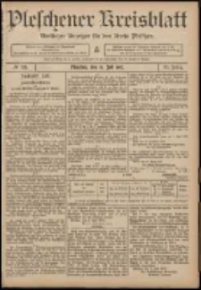 Pleschener Kreisblatt: Amtlicher Anzeiger f&uuml;r den Kreis Pleschen 1907.07.10 Jg.55 Nr55