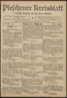 Pleschener Kreisblatt: Amtlicher Anzeiger f&uuml;r den Kreis Pleschen 1907.08.07 Jg.55 Nr63