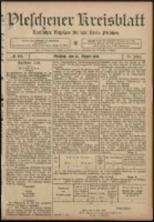 Pleschener Kreisblatt: Amtlicher Anzeiger für den Kreis Pleschen 1907.08.14 Jg.55 Nr65